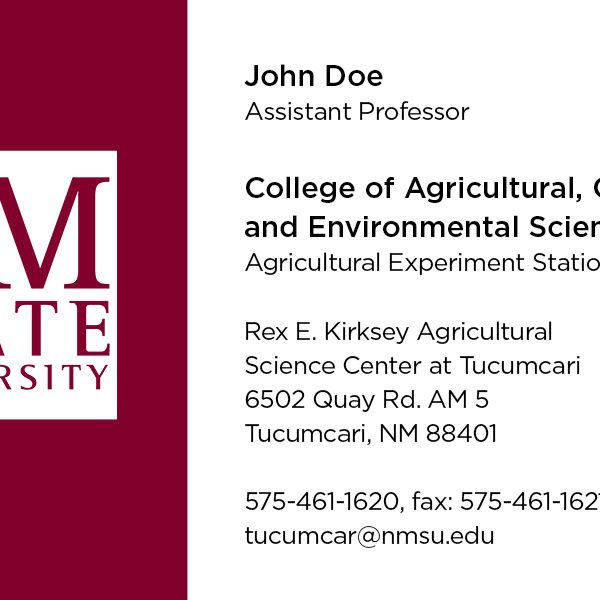NMSU College of ACES - Agricultural Experiment Station - Business Cards Variant
