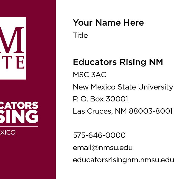 NM Educators Rising - Business Cards